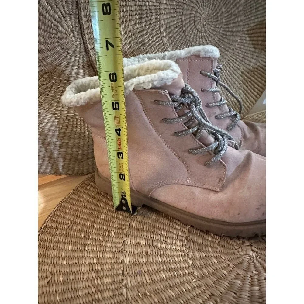 OshKosh B’gosh Pink Faux Fur Lined Lace-Up Boots - Kids Size 2